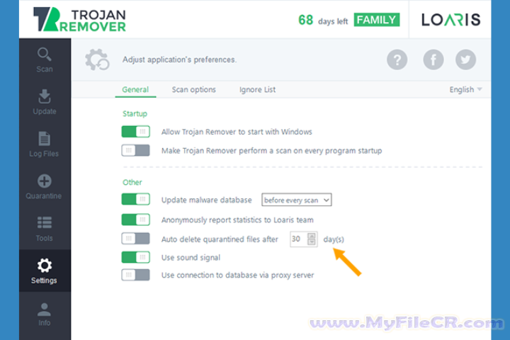 Loaris Trojan Remover scanning process