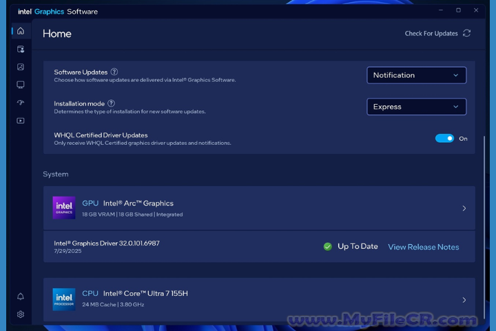 Intel Graphics Driver 2025 v32.0.101.6972 For PC Intel Graphics Driver 2025 v32.0.101.6972 For PC