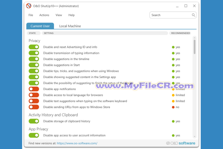 O&O ShutUp10++ 2025 v2.1.1015 full version