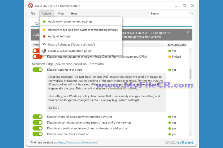 O&O ShutUp10++ 2025 v2.1.1015 for pc