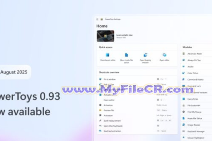 Microsoft Power Toys for Windows 10 2025 v0.96.0 for pc